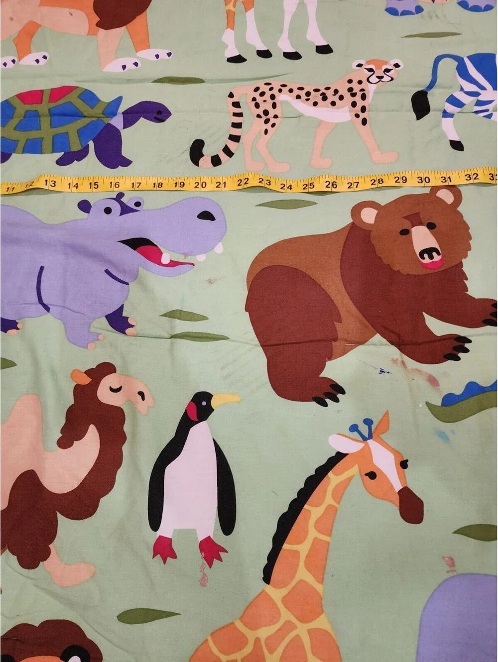 Conford Jungle Animal Childs Print Zoology 100cotton Reversible Olive Kids 63x81